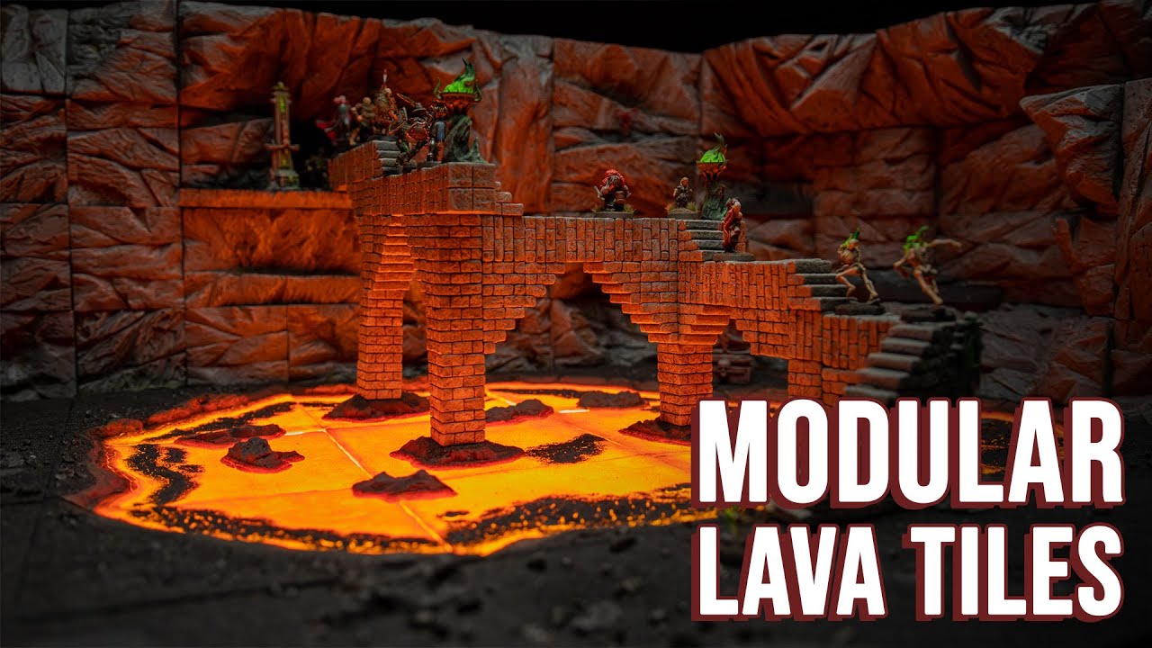 Dungeons and dragons modular tile  Base Lava Deadend   RPG  Warhammer 