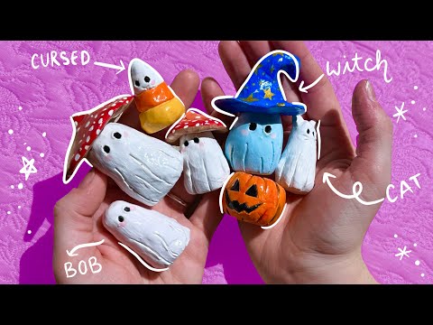 how to make Clay Ghosts! 👻🎃 fall craft idea