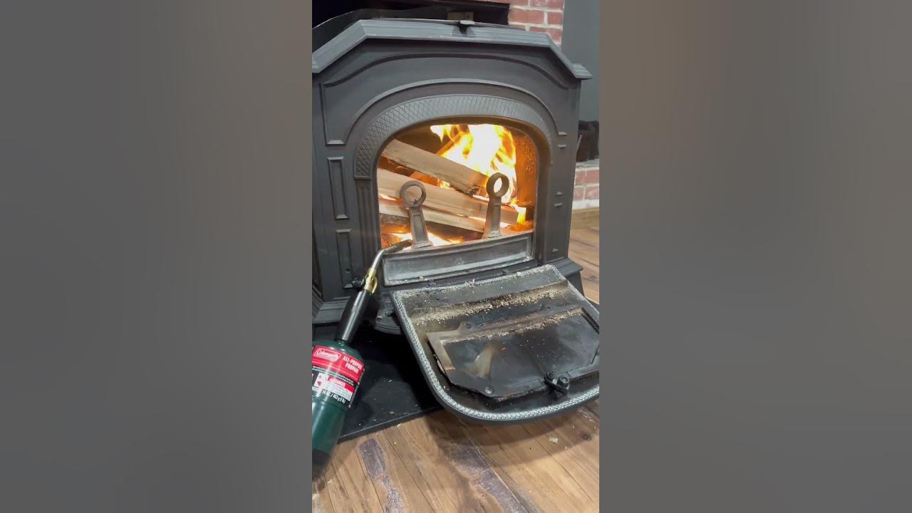 Torching a Vermont Casting Resolute wood stove YouTube