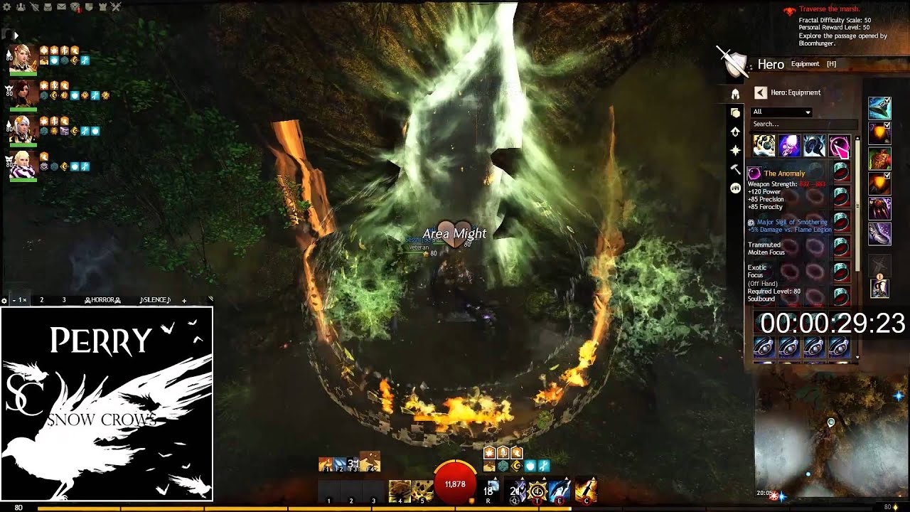 GW2 Snow Crows [SC] Swampland (Bloomhunger) 102 Elementalist PoV