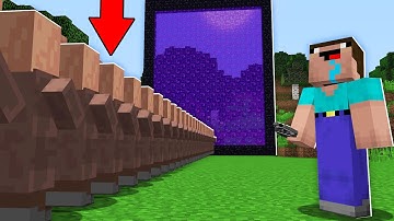 BIG QUEUE VILLAGER on SECRET PORTAL! NOOB vs PRO vs HACKER vs GOD in Minecraft Animation!