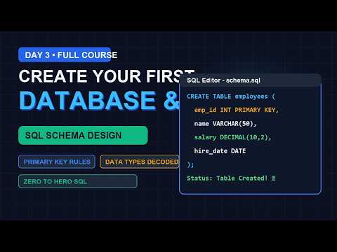 Create Your First Database & Table in SQL | SQL Course: Day 3 📊