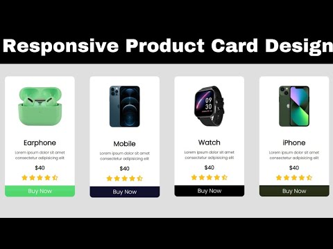 Responsive Card Design Using HTML CSS in Hindi | How To Make Responsive ...