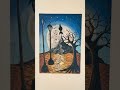 Strange &amp; Weird Desert In Moon Night \ Landscape Mountain Painting \ Soft Pastel Art