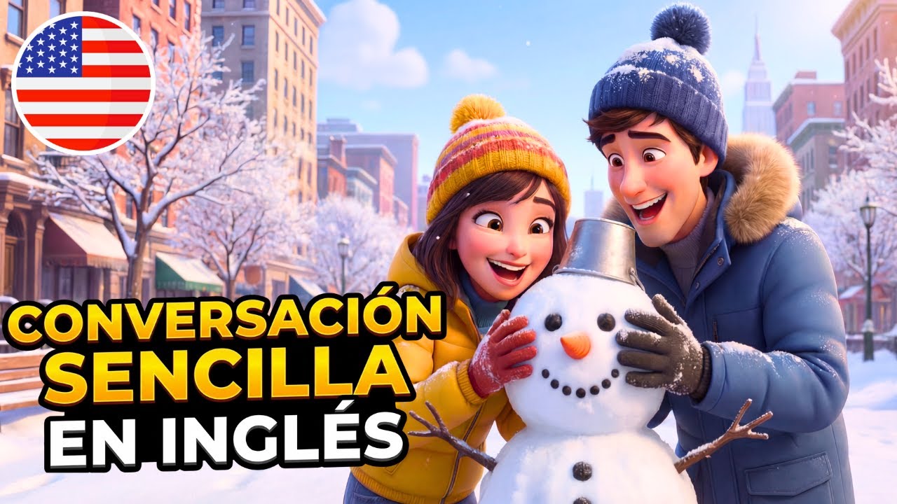 Empieza a entender inglés fácil y rápido con este diálogo 🔥 Construyendo un muñeco de nieve