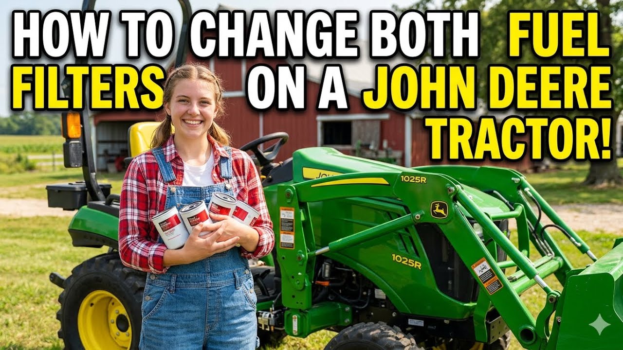 How to change BOTH fuel filters - John Deere Tractor - in under 5 ...