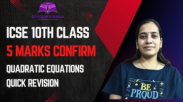 MATHS revision | Quadratic Equations | CLASS 10 ICSE BOARD