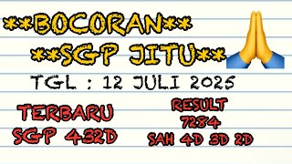 PREDIKSI SGP 12 JULI 2025 #prediksi #prediksisgphariini #livedraw #rumussgphariini