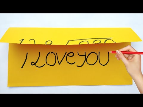 How To Turn Word Anything In To A I Love You ! Paper Folding And  Writing I Love You ! Amazing Art