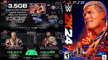 WWE 2K24 PS2 New Game For Aether SX2 PS2 Emulator On Android Cody Rhodes Vs. Roman Reigns | Gameplay