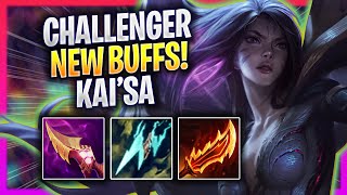 KOREAN CHALLENGER TRIES KAI'SA WITH NEW BUFFS! - Korean Challenger Plays Kai'sa ADC vs Aphelios!