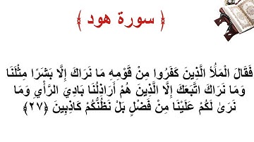 سورة هود الاية 27