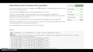 Leetcode Weekly Contest 307 || Minimum Hours of Training to Win a Competition || Leetcode Solutions