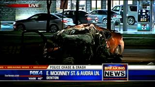 Denton police chase, crash