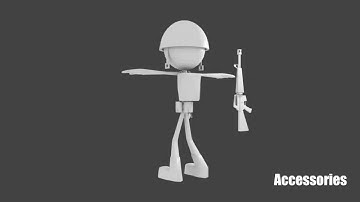 blender 2.6 stickman soldier