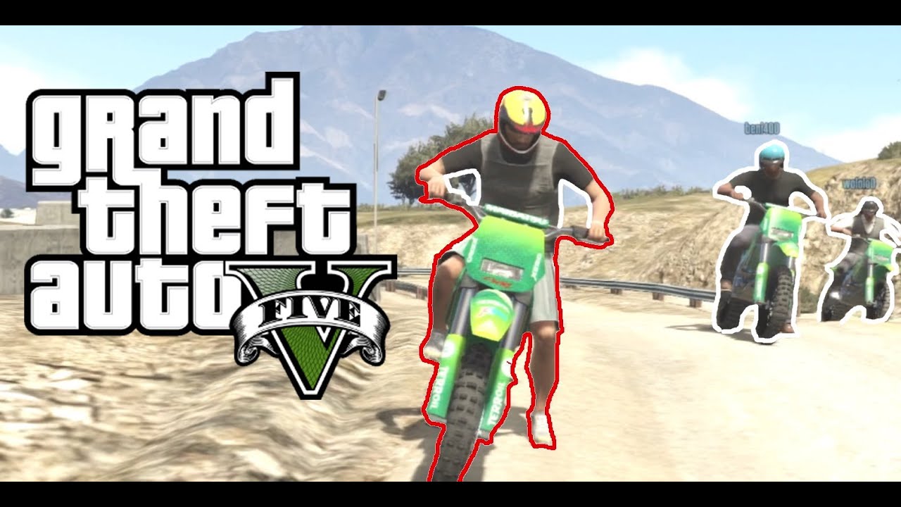 GTA 5 Funny Online Motocross Dirt Bikes race, Grand Theft Auto V