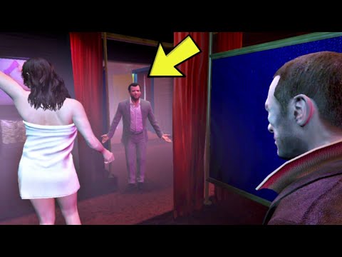 GTA 5 -  What Niko Bellic and Amanda Do In The Strip Club in GTA 5? (Michael Caught Them)