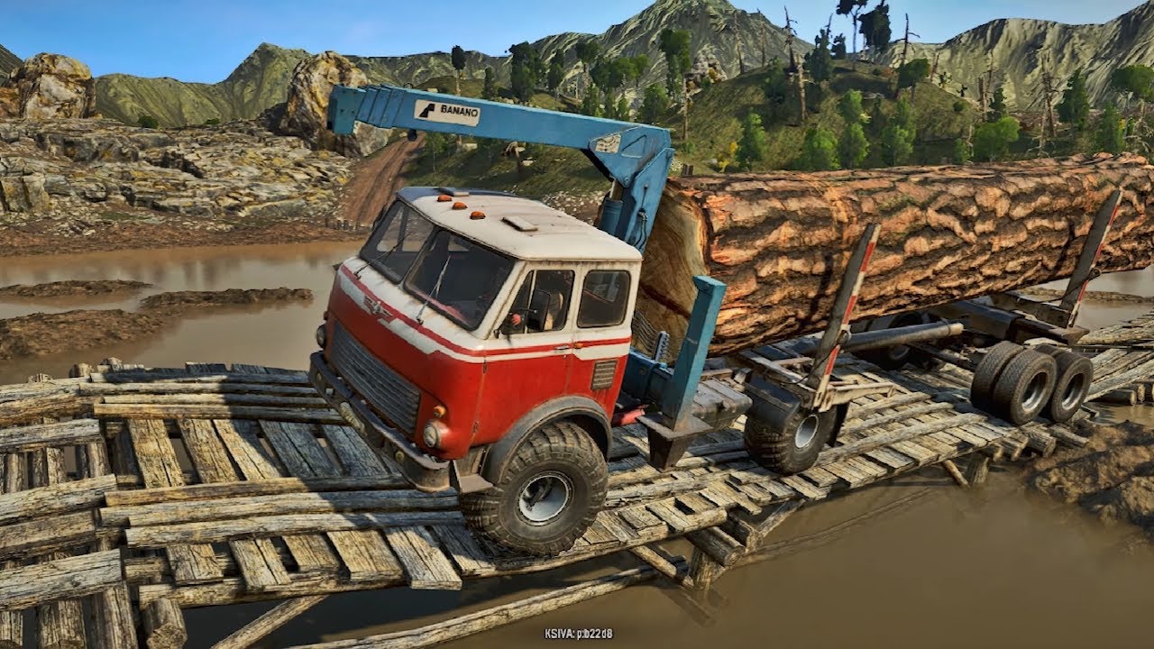 SnowRunner: Transporting a mega tree | pxn v9 gameplay