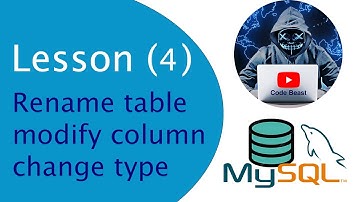 learn SQL in Arabic lesson (4) rename table, modify column change type بالعربي