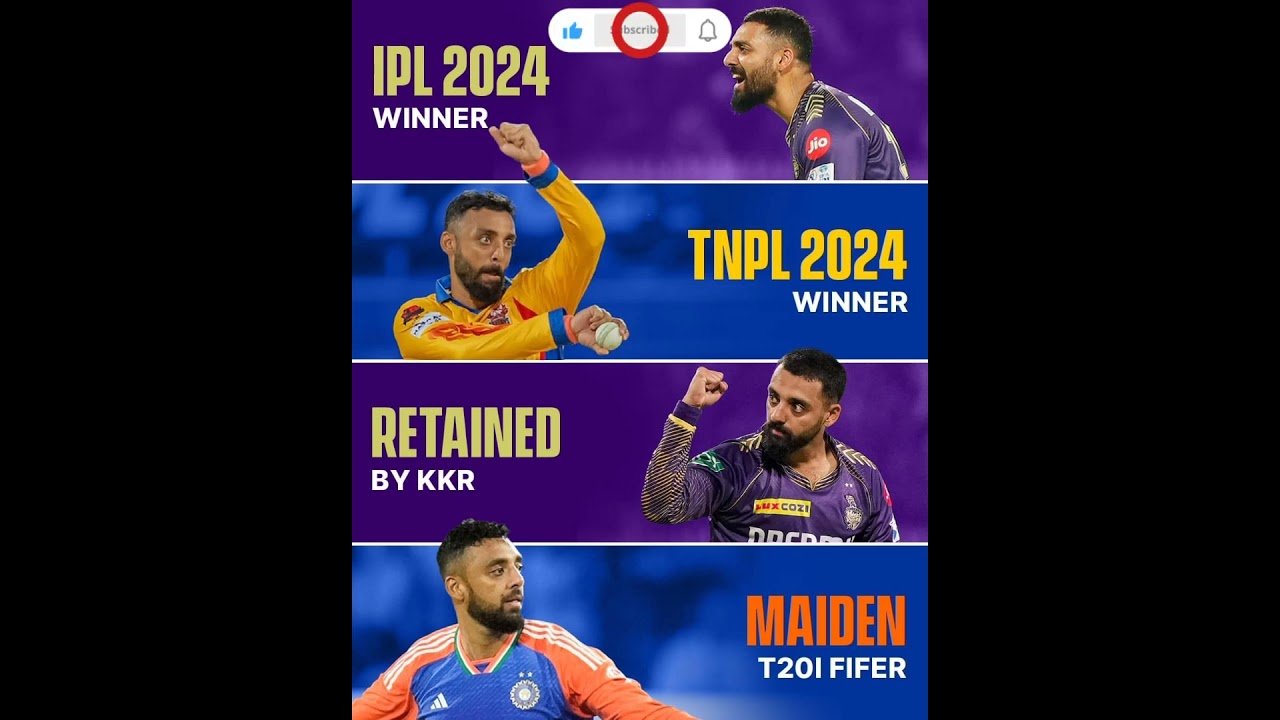 🌟Won IPL 2024 with KKR🌟Won TNPL 2024 with Dindigul Dragons 🌟Retained by KKR for (12 Cr)🌟