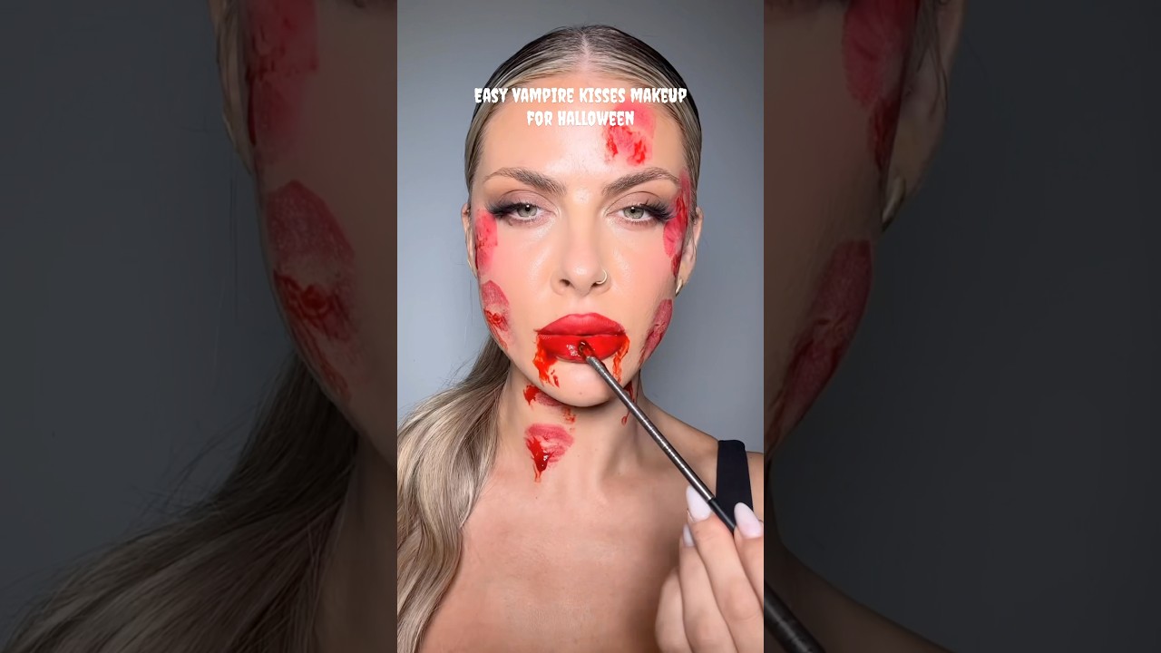 Easy “vampire kisses” makeup hack for Halloween 💋🧛‍♀️ 