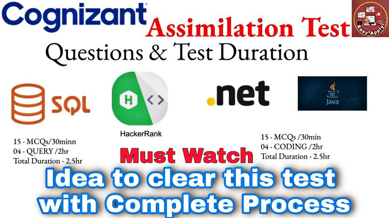 Cognizant Assimilation Assessment Test | Complete Process & Question ...
