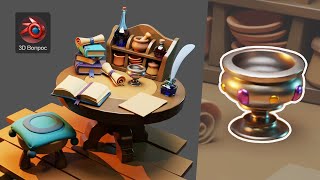 картинка: Алхимический стол – Кубок, 3D моделирование в Blender
