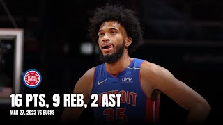 Marvin Bagley (16 PTS, 9 REB, 2 AST) Pistons Highlights vs Bucks: All Possessions (3\/27\/23)