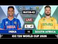 India vs South Africa Match 43 Live Scores & Commentary