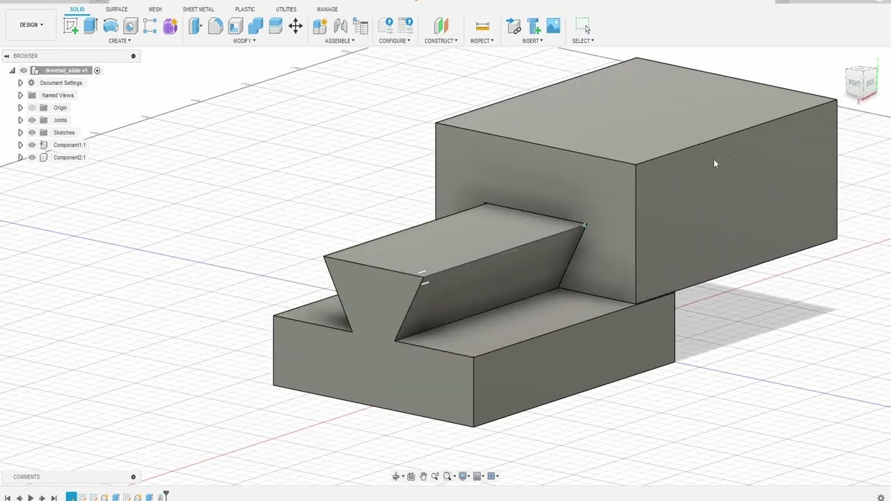 DovetailSlide | Направляюча типу ластівчин хвіст | fusion 360