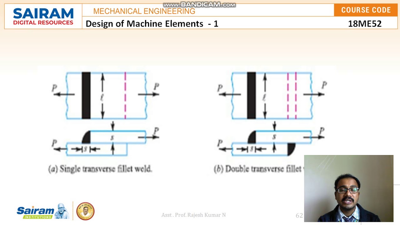 LECTURE VIDEO 8_18ME52_MODULE 4_STRENGTH OF WELDED JOINT AND ...