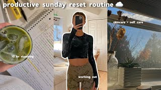 PRODUCTIVE SUNDAY RESET ROUTINE! workout routine, skin + hair care, study sessions!