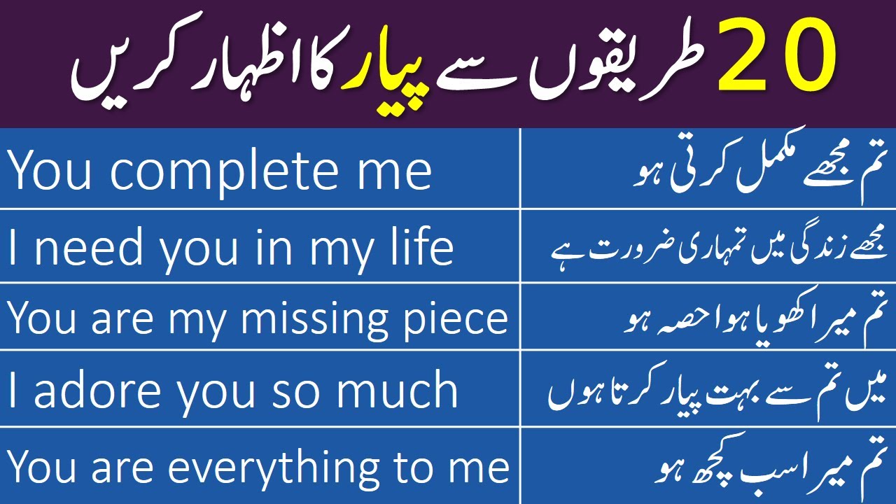 Urdu has 18 words to express love & English 1; how does one translate?