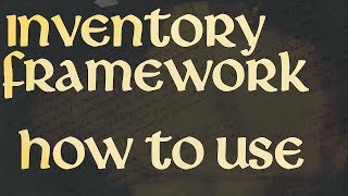 Inventory Framework - Using it On Other Projects