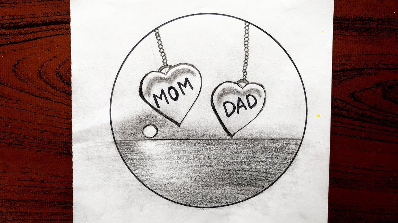 Mom and dad drawing♥️Mom and dad drawing in a Circle ♥️Beautiful ...