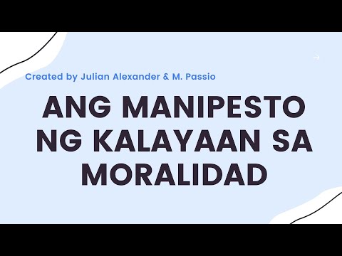 Ang Manipesto ng Kalayaan sa Moralidad