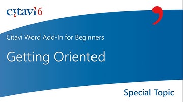 Citavi 6 Word Add-In: Getting Oriented (2)