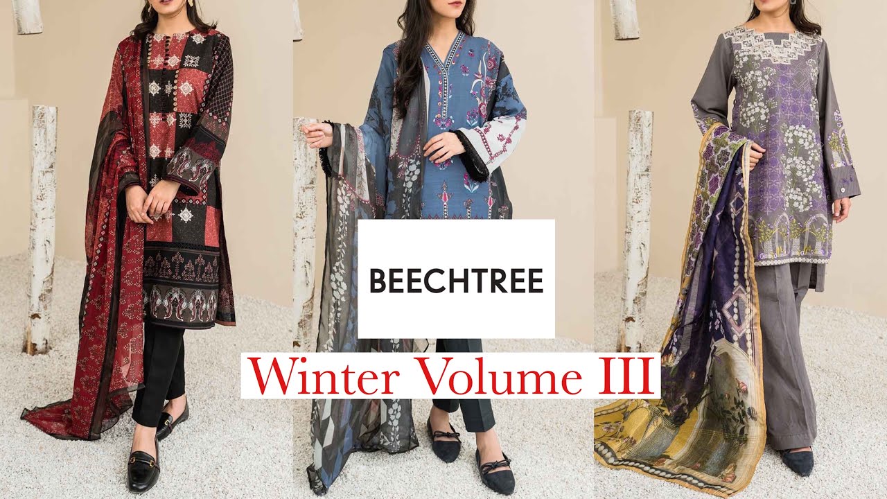 BeechTree Winter Volume 3 | Winter Collection 3 Pcs Unstitched Suits
