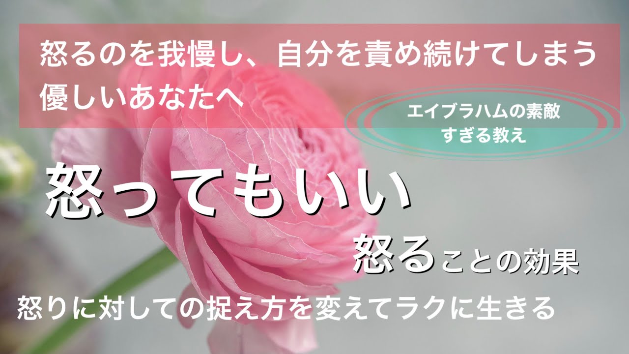 【エイブラハム】怒ってもいい｜怒るのを我慢し、自分を責め続けてしまう優しいあなたへ🌸🌈☺️💕怒ることの効果