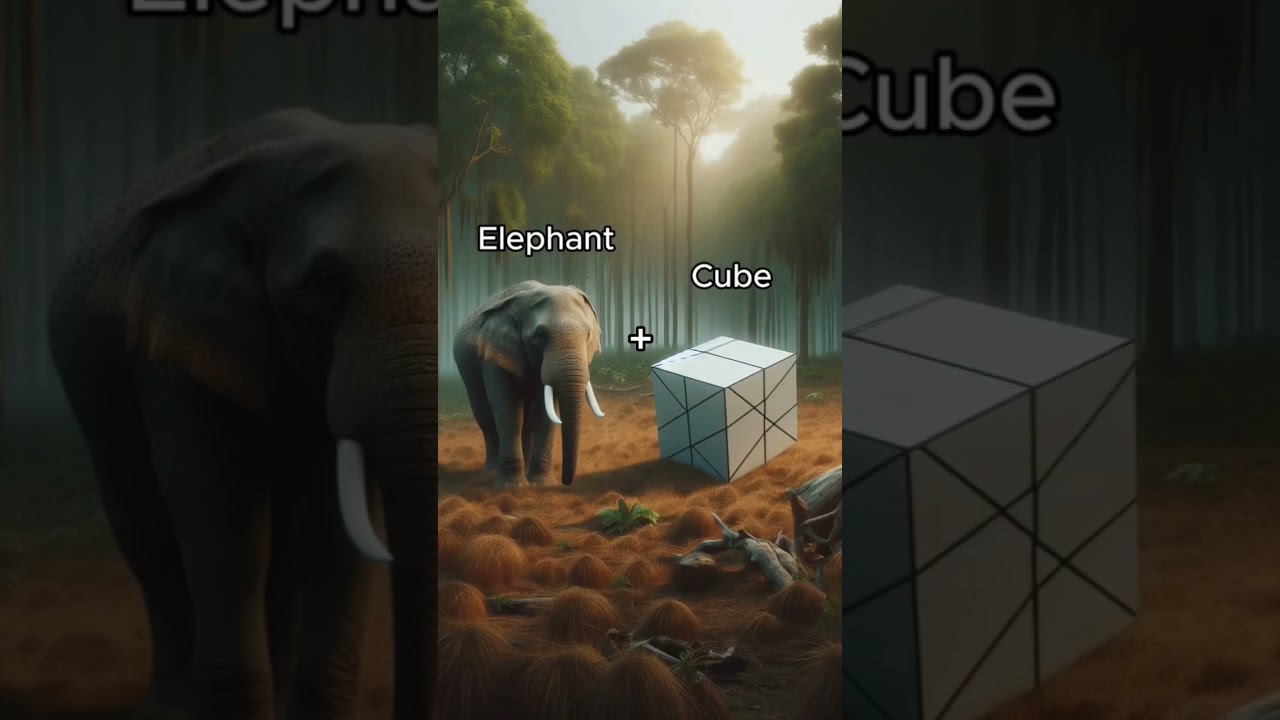 Elephant + cube 🧊 😂