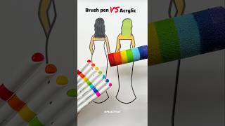 Brush Pen Vs Acrylic Art Dress