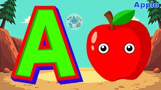 A for Apple 🍎 | Alphabet Rainbow Lights 🌈 | Kids Learning Song | Mini Shark 🦈