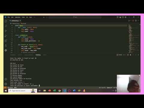 Python Linked List Implementation with Menu-Driven Program
