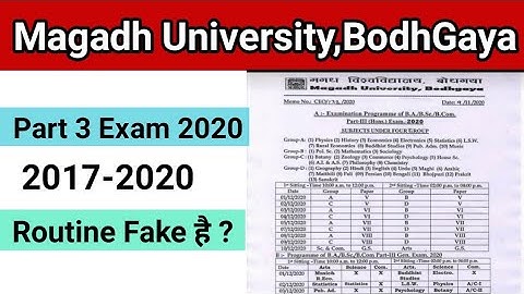 Magadh University BA/BSC/Bcom/Part 3 Exam 2020||MU Part 3 Exam 2020//Target Railway