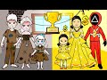 Who Can Win The Golden Cup 🏆? - Squid Game Family VS Elsa Family Contest | DIY Paper Dolls & Cartoon