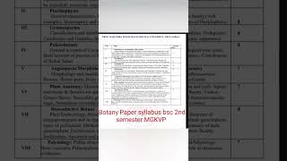 bsc 2nd semester botany paper syllabus...... MGKVP