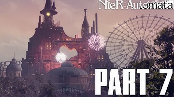 AMUSEMENT PARK TANKS! | NieR Automata Part 7 - 2B Campaign Gameplay Walkthrough (PS4 PC HD)