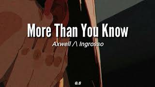 More Than You Know - Axwell /\ Ingrosso ( sub Español/Inglés )