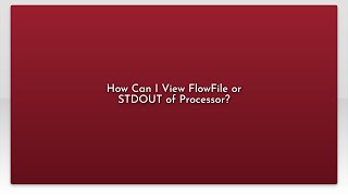 How Can I View FlowFile or STDOUT of Processor
