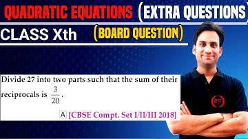 Divide 27 into tow parts such that the sum of their reciprocals is 3/20.